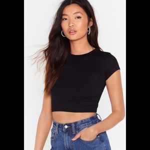 Nasty Gal Cut em Short Cropped Tea
